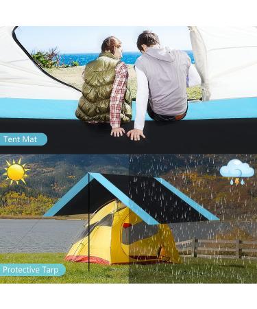 Likorlove Beach Blanket - Waterproof, Sandproof, Oversized Picnic Mat for 5-7 Adults - Lightweight, Portable, Quick Dry - Ideal for Travel, Camping, Hiking - Compact Bag, Stakes & Pockets Included - Black & Blue - Buy Online on GoSupps.com