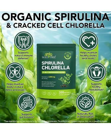 bnHUlMXw Organic Spirulina Chlorella Capsules 17-in-1 Supergeens Blend Rich in Vegan Protein & Chlorophyll Immune Support Non-GMO and Gluten Free Supplement 300 Softgels - Buy Online on GoSupps.com