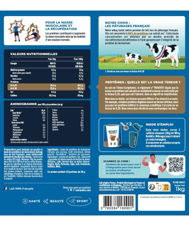 Nutri&Co Whey Isolate Native Up to 94% Protein Pure French Milk Low Lactose Easy Digestion Rich in BCAA Weight Gain & Bodybuilding 1 kg 33 Servings Vanilla Flavor - Buy Online on GoSupps.com