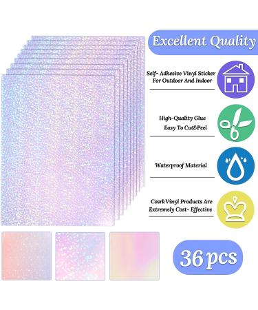 36 Sheets Holographic Sticker Paper  Transparent Holographic Vinyl Laminate Film  Clear Overlay Lamination Sticker Paper Self Adhesive Waterproof - Gem  Dot  Colorful  Star Patterns/8.5x11 inch 36 Sheets Gem  Dot  Colorf... - Buy Online on GoSupps.com