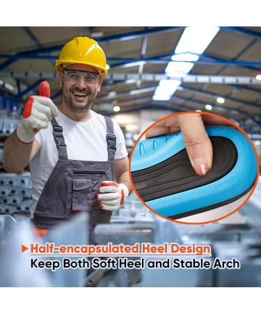 FOOTSECRET Work Comfort Orthotic Insole for Heel Pain and Plantar Fasciitis Relief - Men 9.5-11.5/Women 10.5-12.5 Blue - Buy Online on GoSupps.com