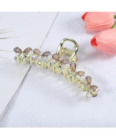 VOCOSTE Hair Clip Classic Faux Crystal Bow Tie Hair Clip for Women Gray - Buy Online on GoSupps.com
