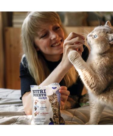 Gimcat Nutri Pockets Sea Mix - Crispy Cat Snacks with Creamy Filling & Functional Ingredients - 150g Pack - International Shipping Available - Buy Online on GoSupps.com
