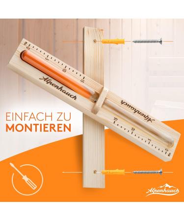 Alpine Breath Sauna Hourglass | 15-Minute Natural Wood Timer | Ultra Fine Sand | Robust Safety Glass | 360 Rotatable | Sauna Book & Assembly Included - Buy Online on GoSupps.com