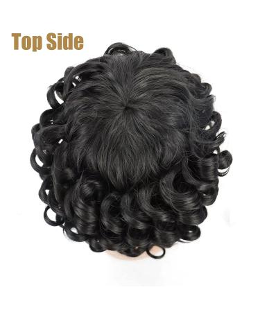 Natural Black Afro Curly Wig with Bangs | Short Heat Resistant Synthetic Wig 14 Inch | Soft Big Bouncy Fluffy Curls for Daily & Party Use - Black Women - Buy Online on GoSupps.com