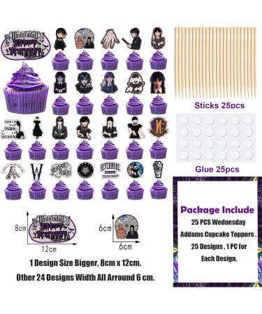 VARACL 25PCS Wednesday Cupcake Toppers Horror Wednesday Themed Cupcake Topper Wednesday Family Cupcake Toppers for Wednesday Party Decorations Supplies - Buy Online on GoSupps.com