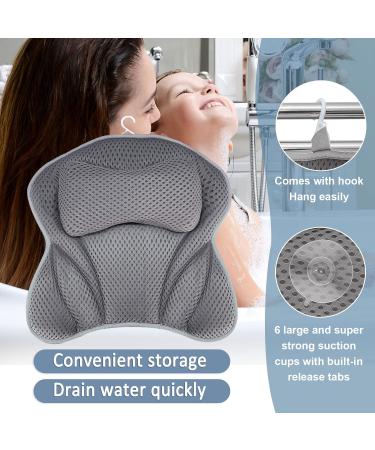 Amzeeniu New 4D Bath Pillow with 6 Suction Cups Non-Slip Air Mesh Bath Pillow Spa Cushion Neck Cushion All Types of Bathtu - Buy Online on GoSupps.com
