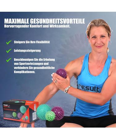 Resulting Igelball Massageball Set - Trigger Point Massage Balls for Back Legs Feet & Hands - 6cm 8cm & 10cm - Myofascial & Rollerball for Stress Relief - Buy Online on GoSupps.com