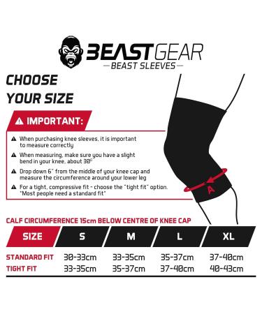 Beast Gear Sleeves - Premium 5mm Neoprene Compression Knee Bandages for Weightlifting CrossFit & Run - XL Support & Protection - Buy Online on GoSupps.com
