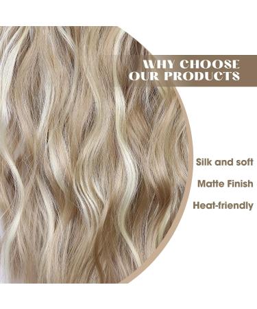 20 Halos Hair Extension | Invisible Wire Long Wavy Hair Pieces - Dark Ash Blonde Mixed Bleach Blonde - Buy Online on GoSupps.com
