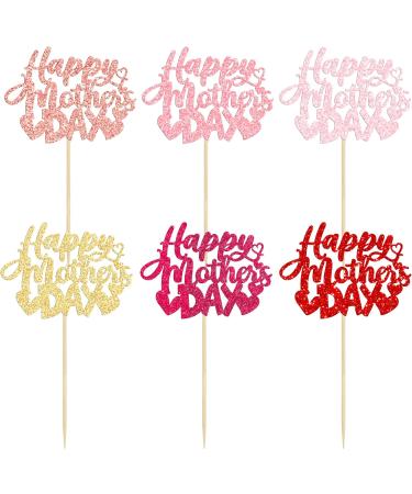 Gyufise 24Pcs Happy Mother's Day Cupcake Toppers Glitter Love Mother Best Mom Theme Cupcake Picks Happy Mother's Day Theme Party Cake Decorations Supplies Multicolor Mother Multicolor - Buy Online on GoSupps.com