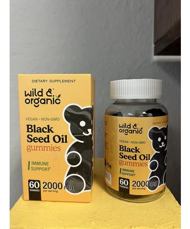 Wild Organic Black Cumin Seed Oil Gummies - Omega 3 6 9 Fatty Acids - Vegan and Non-GMO - 60 Chews - Buy Online on GoSupps.com