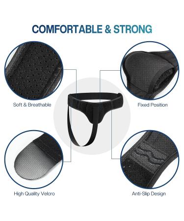 QAYE Hernia Belt for Men & Women - Inguinal Hernia Support, Removable Compression Pads, Black (X-Large) - Buy Online on GoSupps.com