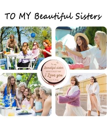 HTOTNGIFT Rose Gold Compact Mirror - Funny Mothers Day & Graduation Gifts for Sisters, Friends, Big Sisters in Law - Dorm Decor for College Girls - Buy Online on GoSupps.com