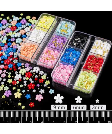 Colorful 3D Nail Art Flowers Set #5 with Caviar Beads, Rhinestones, Pearls - DIY Manicure Kit for Women & Girls - Buy Online on GoSupps.com