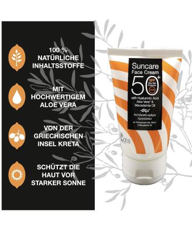 Original Rices Sunscreen LSF 50 | Vegan Face Cream with Sun Protection | Hyaluronic Acid Aloe Vera & Macadamia Oil | Natural Cosmetics for Effortless Hydration - Buy Online on GoSupps.com