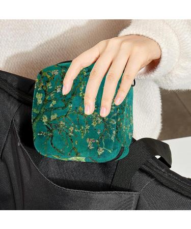 Menstruation Pad Bag with Zipper - Stylish Women's Napkin & Tampon Bag | Flowering Almond Tree Design - Buy Online on GoSupps.com