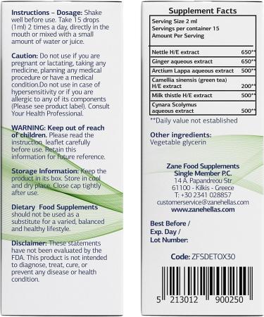 Zane OnDetox Liver Cleanse & Kidney Support | Fast 15-Day Detox & Repair Supplement with Milk Thistle & Artichoke | Vegan & Non-GMO | Gluten-Free | 1 Fl Oz - Buy Online on GoSupps.com