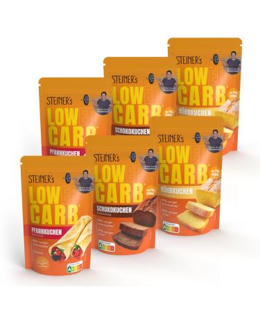 Steiner's low carb back box big |Baking mixes for pancakes chocolate cake & sponge cake |Gluten -free fiber -rich & calorie reduced |2x pancakes 2x chocolate cake 2x sponge cake