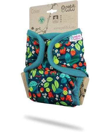 Petit Lulu Size 2 Prefold Powder Diapers with Tabs | One Size Baby Diapers 5-16 kg | EU Made Wild Strawberries - Buy Online on GoSupps.com