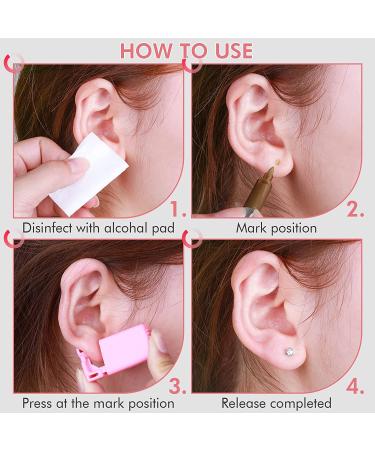 10Pcs Evatage Disposable Ear Piercing Kit with Crystal Stud Earrings - Pink - Buy Online on GoSupps.com