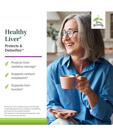 Terry Naturally Healthy Liver - Liver Function & Health Support Supplement - Cellular Health Support with Andrographis EP80 & French Grape Seed Extract - Gluten-Free Dietary Supplement - 60 Capsules - Buy Online on GoSupps.com