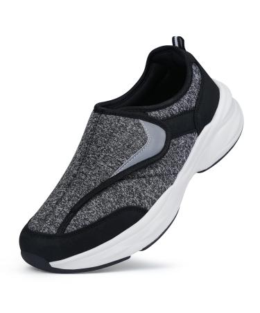 Ortho+rest Men Diabetic Shoes Swollen Feet Diabetes Walking Shoes Arch Support Orthopedic Sneakers 12 Black