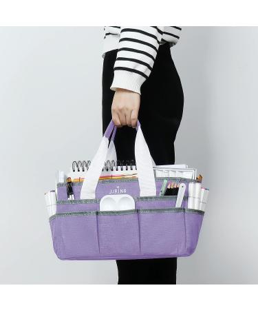 JJRING Craft Organizer Tote Bag - Lilac Art Storage Caddy with Multiple Pockets for School, Scrapbooking, and Office Supplies - Buy Online on GoSupps.com