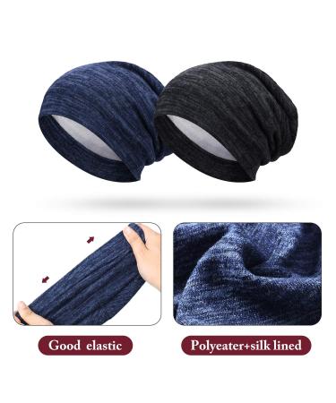 SATINIOR 6-Piece Satin-Lined Sleep Cap Set for Frizzy Curly Hair - Women's Slouchy Hair Cap for Sleeping - (Black, Dark Blue, Light Gray, Wine Red, Khaki, Green) - Buy Online on GoSupps.com