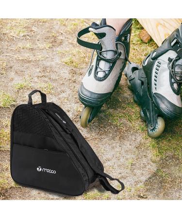 Getfitsoo Roller Skate Bag | Ice Skates Bag | Breathable 3-Layer Inline Skate Bag with Adjustable Shoulder Strap and Zipper Pocket - Black - Buy Online on GoSupps.com
