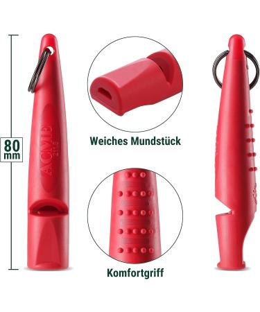 Buy Acme Dog Whistle No.211.5 - Free Matt Black Pipe Band | Alpha | Ideal Recall Tool | Large Reach & Frequency Standardized (Carmine Red) - Buy Online on GoSupps.com