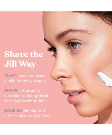 Jill Razor Starter Kit - Dermaplaning Exfoliator Tool for Smooth Skin, Facial Hair Remover for Upper Lip & Eyebrows - Wide Face Blade for Cheeks & Forehead - Acne Scar Remover & Skin Tightener - Buy Online on GoSupps.com