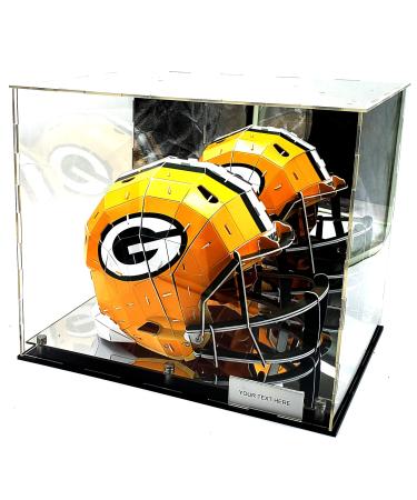 BillyJoe LED Football Basketball Helmet Sneakers Acrylic Display Case Showcase Box Free Name Plate UV Protection Sports Full Mirror Memorabilia