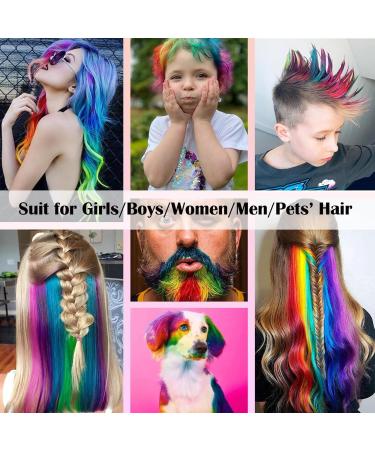 Gireatick 10 Colors Hair Chalk Comb for Girls Kids Temporary Hair Color Dye for Girls Kids Gifts on Valentine's Day Cosplay for Age 8-12 Washes Out Easily Non-Toxic and Safe for All Ages Including - Buy Online on GoSupps.com