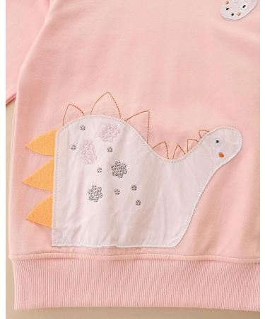 Girls Cotton Sweatshirt | Long Sleeve Toddler Jumper | Dinosaur Design | Ages 1-12 - Buy Online on GoSupps.com