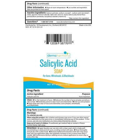 DermaHarmony 2% Salicylic Acid Natural Acne Soap (4 oz Bar) - Pack of 1 - Buy Online on GoSupps.com