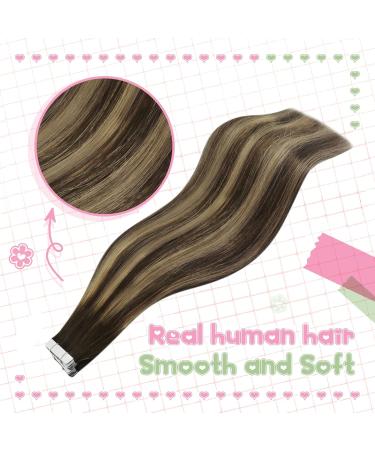Youngsee Ombre Tape In Hair Extensions - Real Hair Dark Brown to Blond 50g 20pcs - Perfect for Balayage & Cancer Patients - Buy Online on GoSupps.com