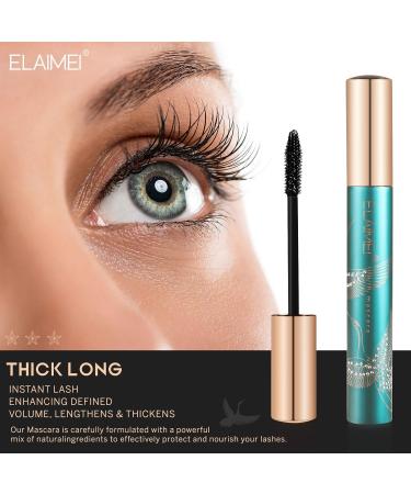 Waterproof Mascara 4D Silk Fiber Lash Mascara Volumizing Mascara Buildable Lengthening Mascara Defining Curling Multiplying Lasting All Day Black (red-crowned crane) - Buy Online on GoSupps.com