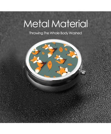 Yellow Fox Portable Metal Pill Box - Round Mini 3-Compartment with Hinged Fastening | Ideal for Small Pills & Travel | International Shipping Available - Buy Online on GoSupps.com