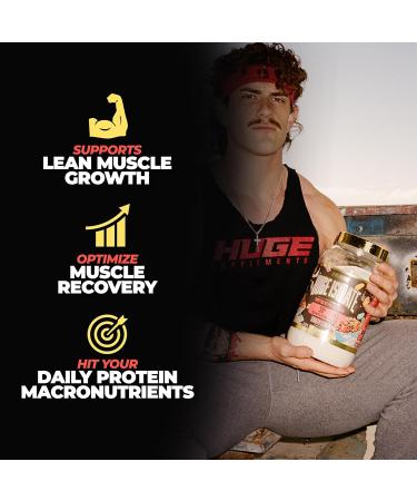 Huge Supplements Isolate Protein Powder - 30g Protein Per Serving Fast Digesting 14.5g Essential Amino Acids (30 Servings) (Fruity Cereal) - Buy Online on GoSupps.com