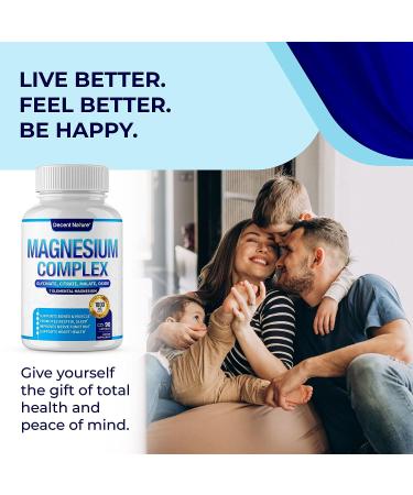 Premium Magnesium Complex Supplement 1000mg - 7 Elemental Forms incl. Glycinate, Citrate, Malate - Non-GMO - 90 Capsules - Buy Online on GoSupps.com