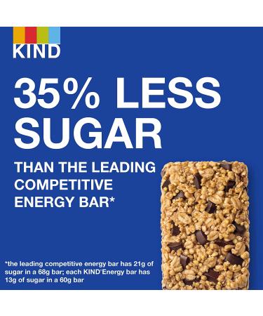 KIND Energy Bars Chocolate Chunk 2.1oz - 30 Count (Pack of 1) | Gluten Free, 100% Whole Grains - Buy Online on GoSupps.com