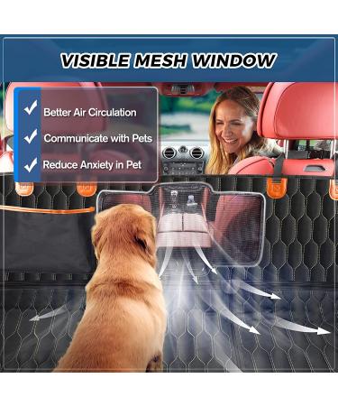 5-in-1 Dog Car Seat Cover for Back Seat | Waterproof & Scratchproof Car Hammock for Dogs | Nonslip & Mesh Window Car Pet Seat Protector with Belt | Fits Cars, Trucks, SUVs | Black 53x59 - Buy Online on GoSupps.com
