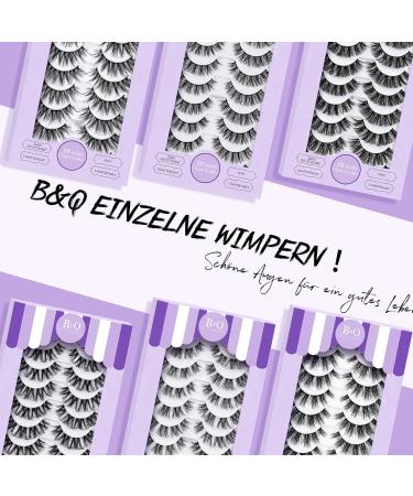 Buy False Eyelashes P02 B & Q - 10 Pairs Cat Eye Fluffy Cluster Lashes | Natural DIY Lash Extensions - Buy Online on GoSupps.com