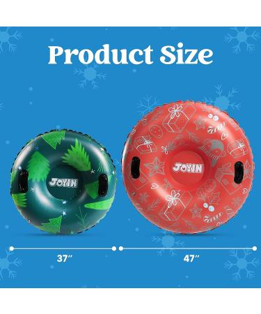 JOYIN Inflatable Snow Tubes 47 & 37 (2 Packs) - Heavy-Duty Sledding Tubes for Kids and Adults - Winter Fun for the Family - Tree Red & Green - Buy Online on GoSupps.com