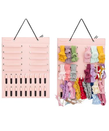 PACMAXI Hanging Baby Girl Headbands Storage Organizer Newborn Headbands and Bows Holder(10 Snap Band+18 Snaps Pink) - Buy Online on GoSupps.com