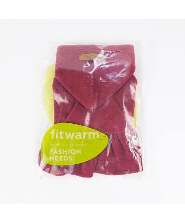 Fitwarm Fleece Dog Hoodie Dress Vest Sweater for Small Dogs Girl | Thermal Cat Apparel - Burgundy Red, Small - Buy Online on GoSupps.com