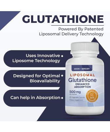 Liposomal Glutathione Capsules - Enhanced Reduced Glutathione Supplement | 60 Count for Optimal Detox & Health - Buy Online on GoSupps.com