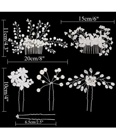 inSowni 30 Pack Silver Wedding Hair Combs & Pins - Rhinestone Pearl Decorative Accessories for Bridal Prom Hairstyles - Buy Online on GoSupps.com