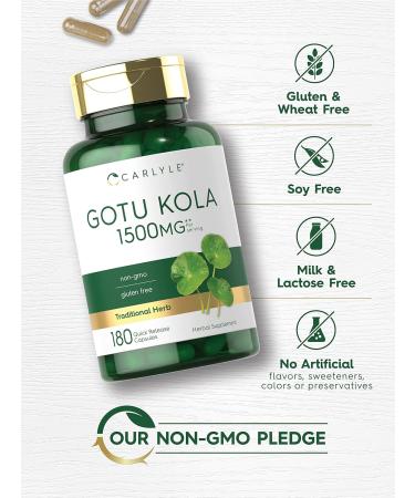Carlyle Gotu Kola Capsules | 180 Count | Non-GMO Gluten Free | Traditional Herb Extract - Buy Online on GoSupps.com